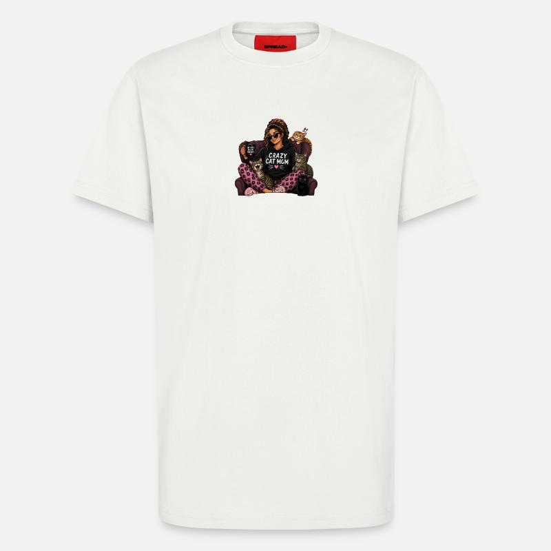 Crazy Cat Mom Pullover Hoodie - T-Shirt - made by SPREAD - OFF WHITE