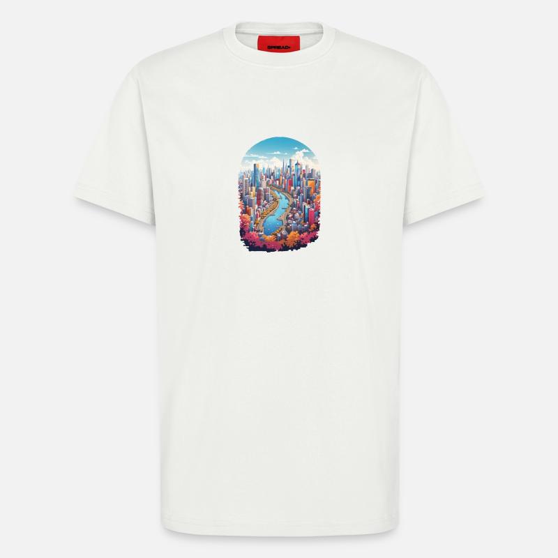 Stadt Landschaft - T-Shirt - made by SPREAD - OFF WHITE