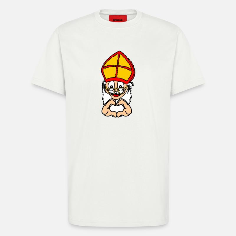Sinterklaas mit Handgestenherz - T-Shirt - made by SPREAD - OFF WHITE