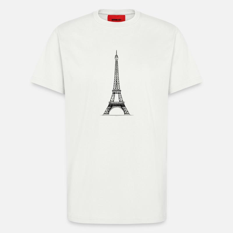 Tour Eiffel - T-shirt bio décontracté fabriqué en UE - OFF WHITE
