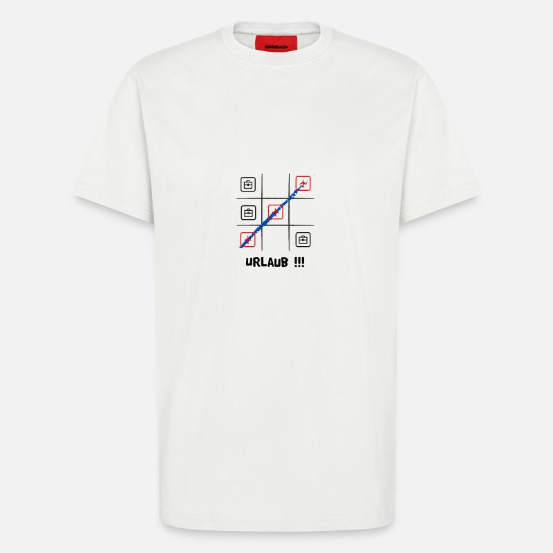 Tik tak to oder Käsekästchen, Urlaub oder Arbeit - T-Shirt - made by SPREAD - OFF WHITE