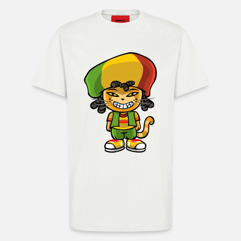 Reggae katze - T-Shirt - made by SPREAD - OFF WHITE