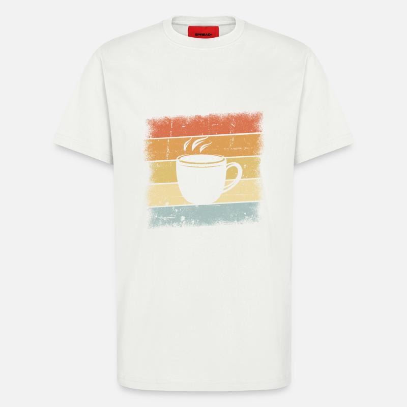 Café Coucher de soleil - T-shirt bio décontracté fabriqué en UE - OFF WHITE