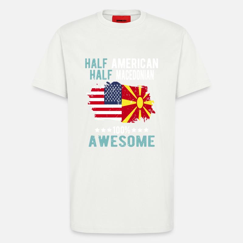 Half American Half Macedonian - T-Shirt - made by SPREAD - OFF WHITE