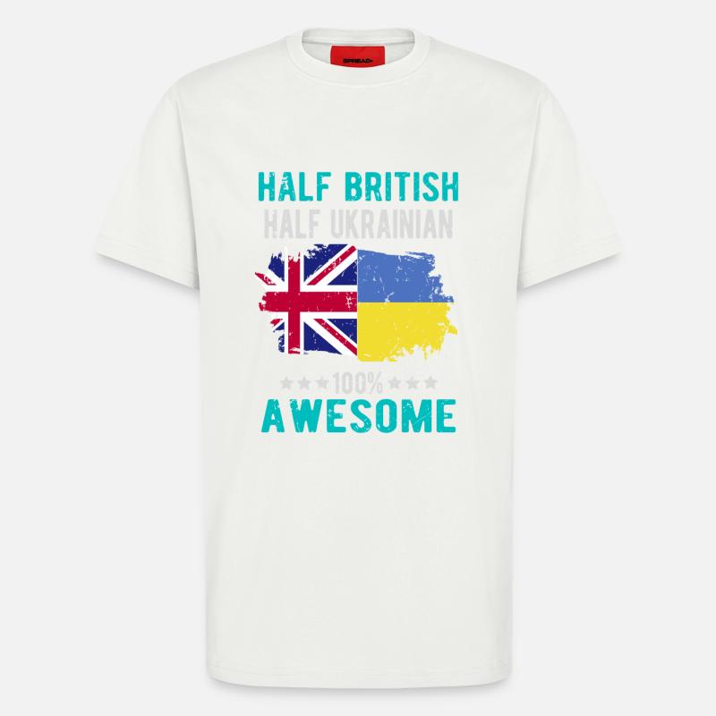 Halb Brite Halb Ukrainer - T-Shirt - made by SPREAD - OFF WHITE