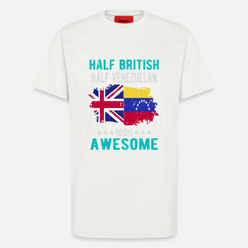 Halb Brite Halb Venezolaner - T-Shirt - made by SPREAD - OFF WHITE