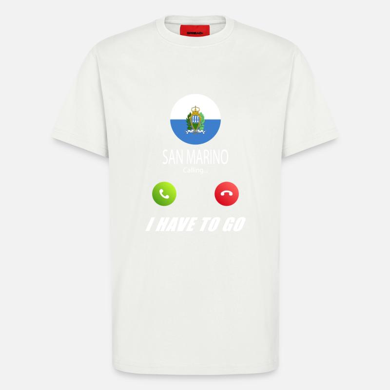 Saint-Marin appelle les drapeaux lusiger en disant - T-shirt bio décontracté fabriqué en UE - OFF WHITE