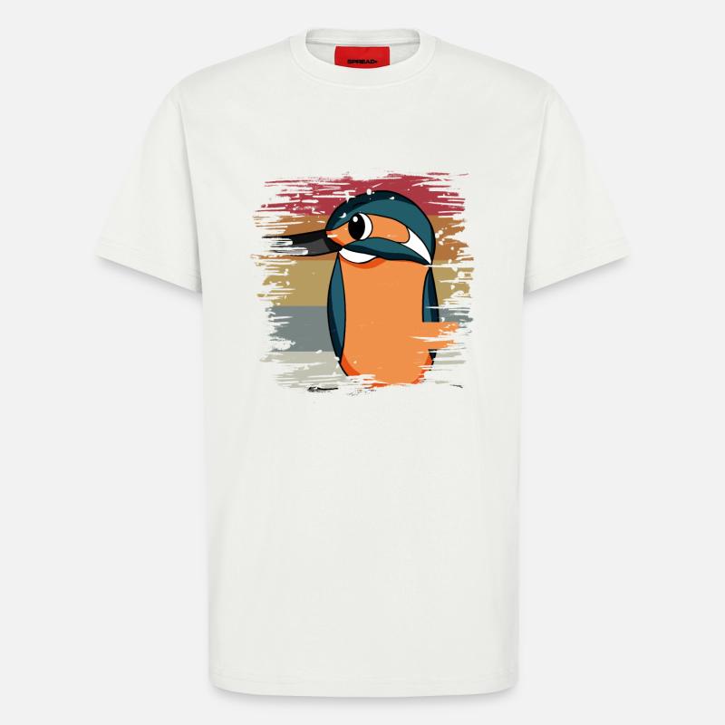 Eisvogel Blauer Vogel Retro - T-Shirt - made by SPREAD - OFF WHITE