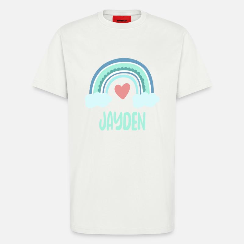 Jayden Nom Rainbow Baby - T-shirt bio décontracté fabriqué en UE - OFF WHITE