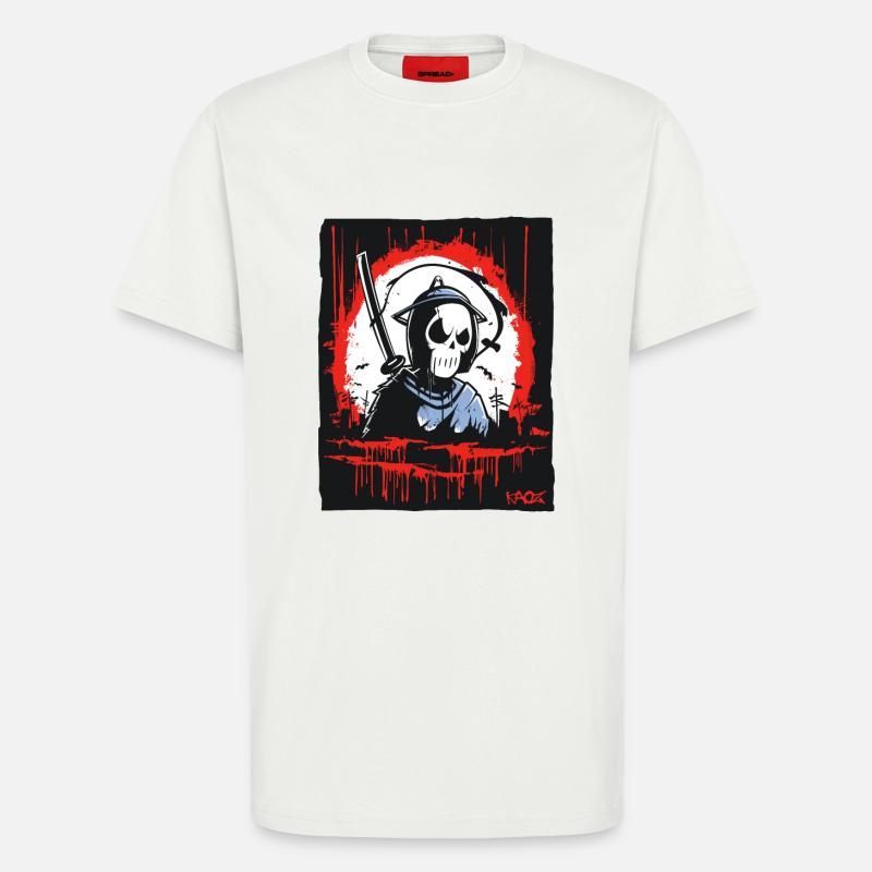Grim Reaper Skull Samurai - T-Shirt - made by SPREAD - OFF WHITE