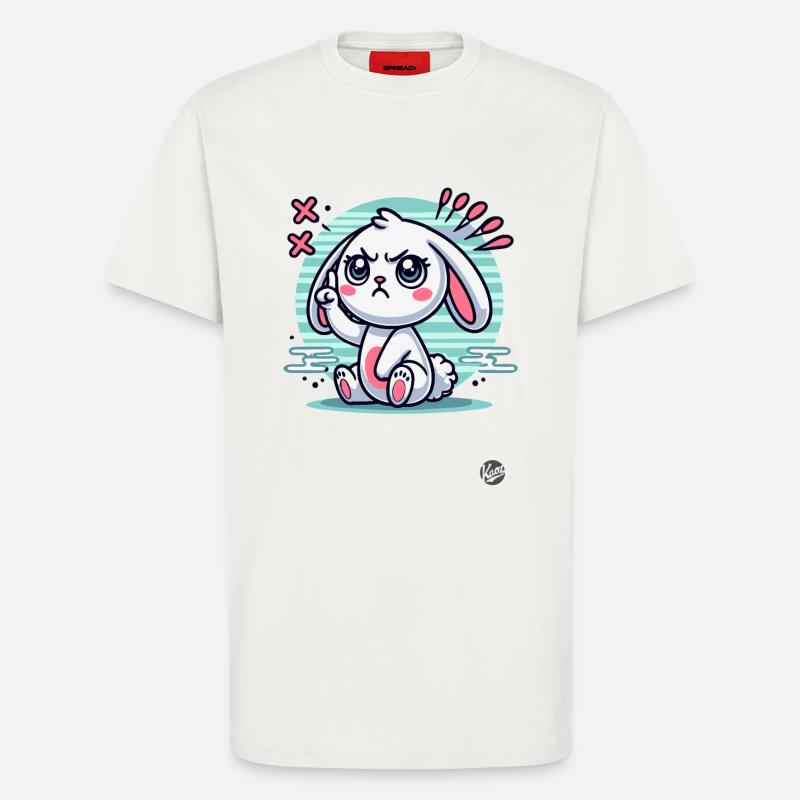 Cute white bunny pointing finger - T-Shirt - made by SPREAD - OFF WHITE