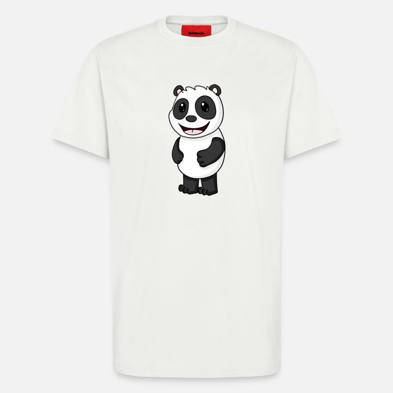 Panda Ours Mignon - T-shirt bio décontracté fabriqué en UE - OFF WHITE
