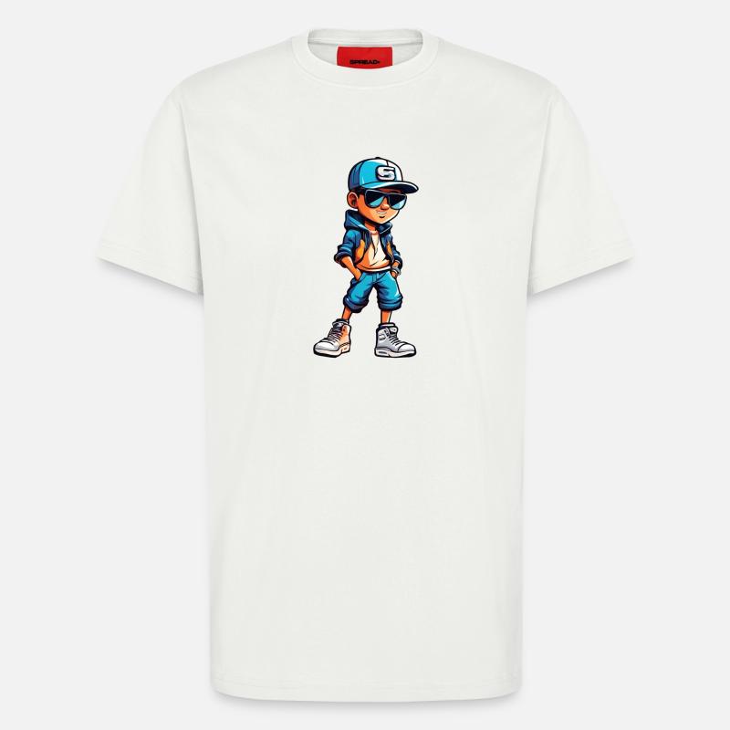 Cooler junger Cartoon-Junge - T-Shirt - made by SPREAD - OFF WHITE