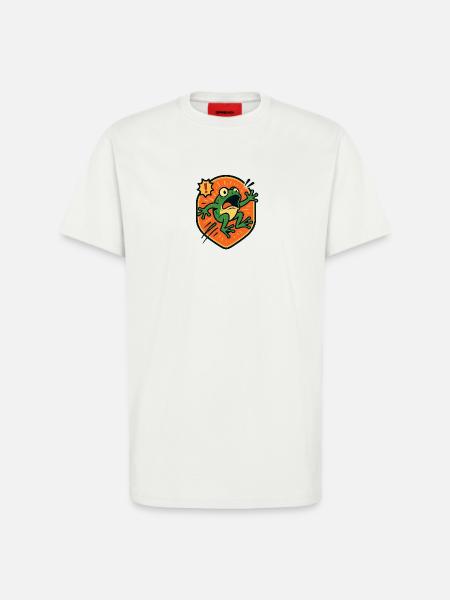 Panic Frog badge - T-Shirt - made by SPREAD - OFF WHITE