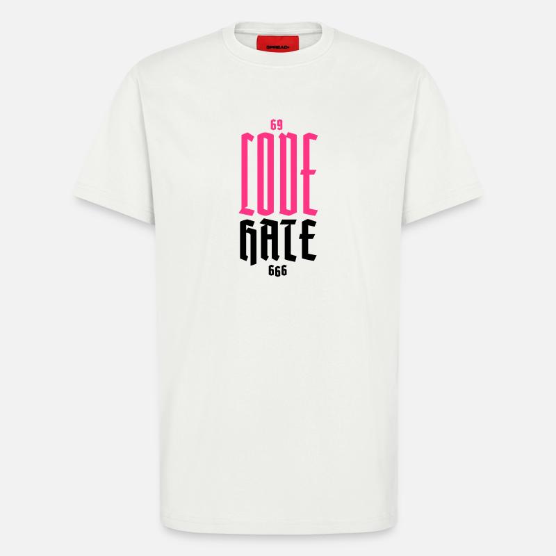 Gothic Neon CODE Vertical - T-Shirt - made by SPREAD - OFF WHITE