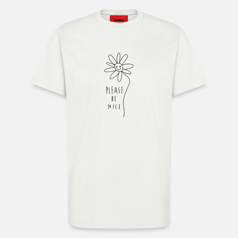 Please be nice – Freundliches Minimal Statement - T-Shirt - made by SPREAD - OFF WHITE