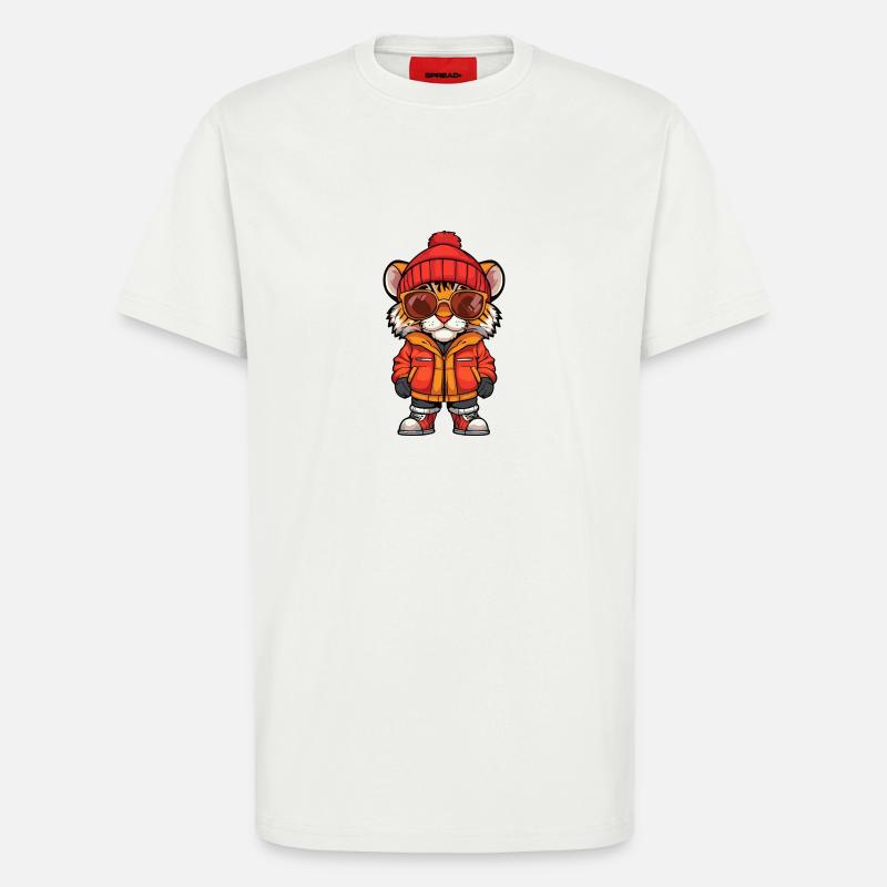 Tiger Winter Comic - T-Shirt - made by SPREAD - OFF WHITE