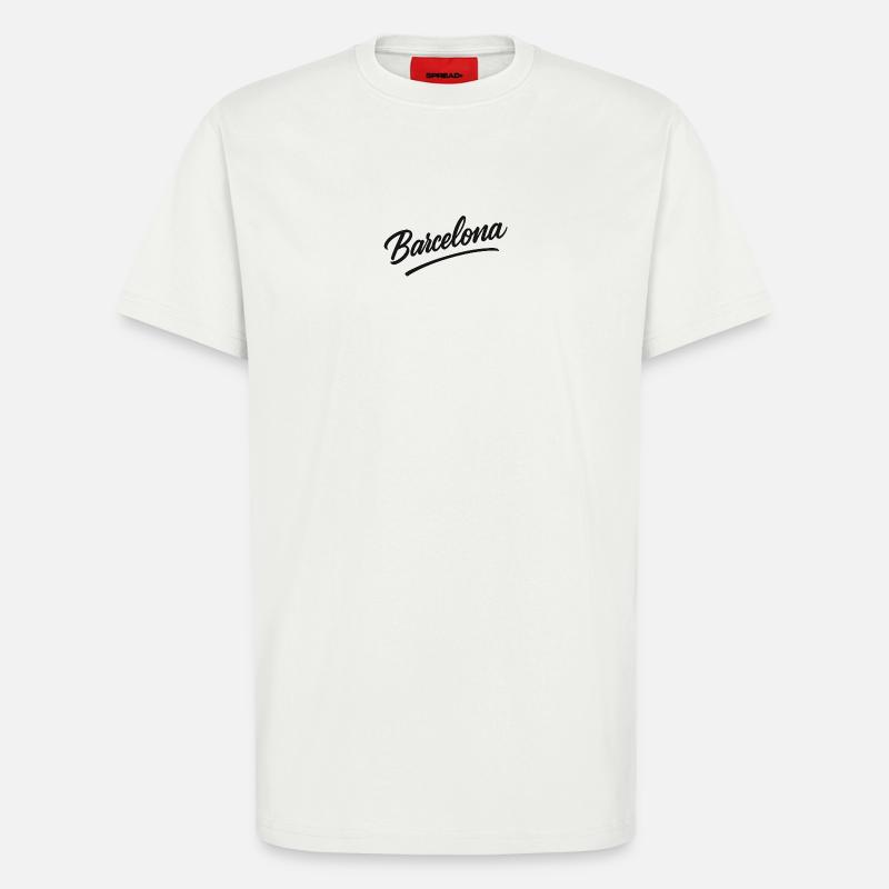 Barcelona Script with Arc Line - T-Shirt - made by SPREAD - OFF WHITE