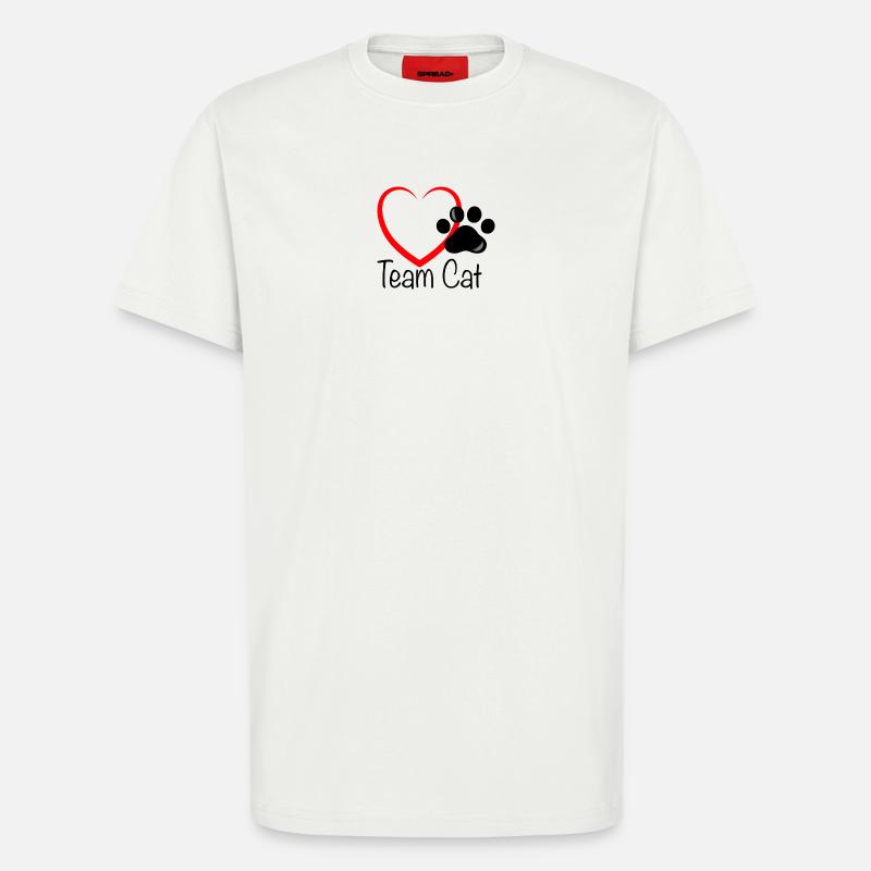 Team Cat mit Herz - T-Shirt - made by SPREAD - OFF WHITE