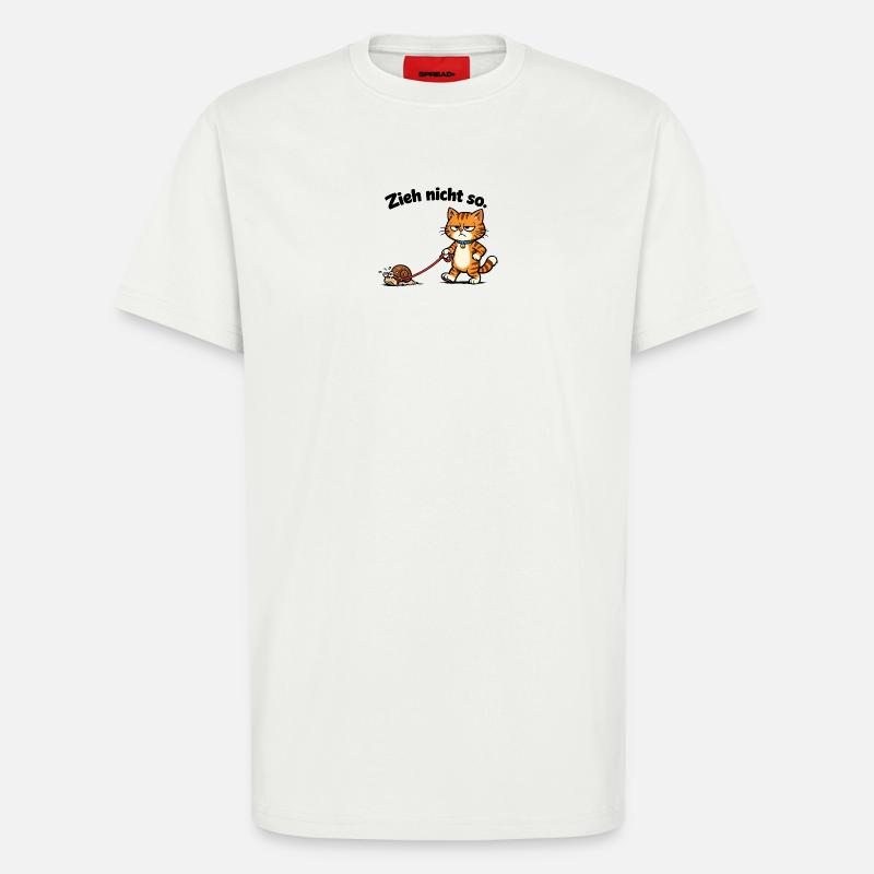 Cat frustration when pulling snails - T-Shirt - made by SPREAD - OFF WHITE