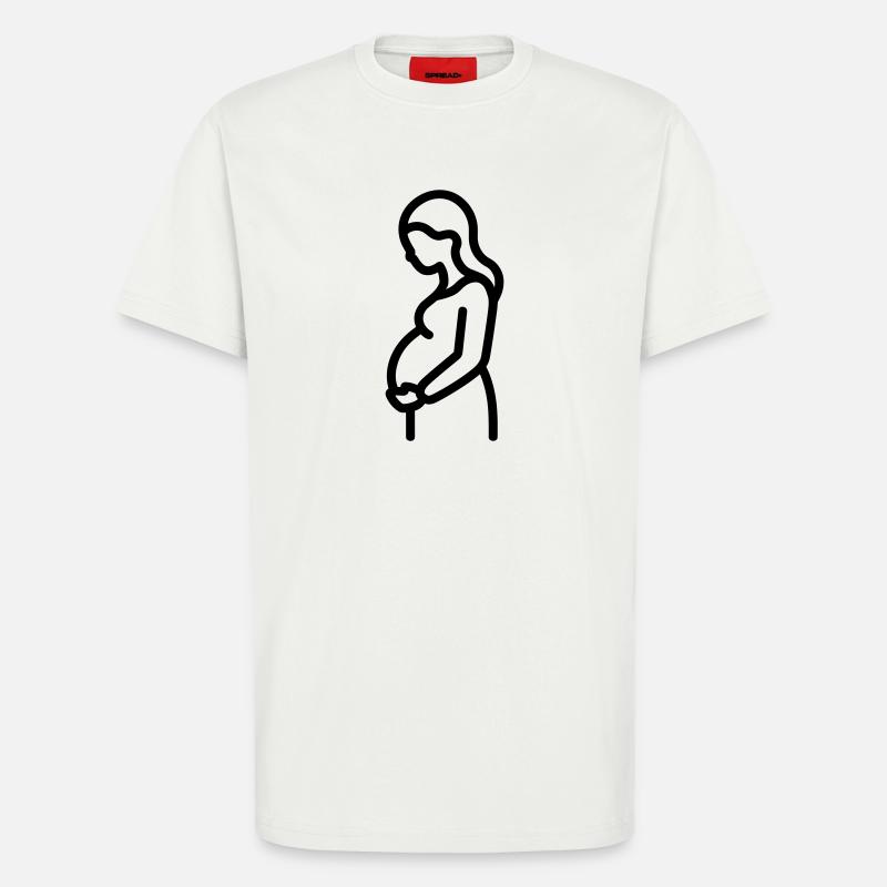 grossesse - T-shirt bio décontracté fabriqué en UE - OFF WHITE