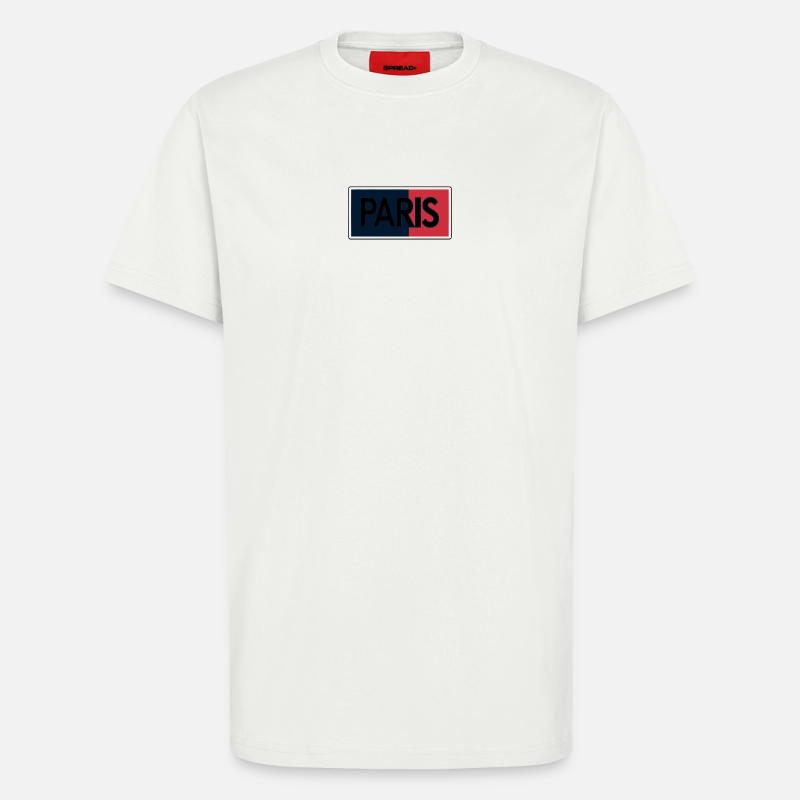 Pariser Flagge Split-Typografie - T-Shirt - made by SPREAD - OFF WHITE