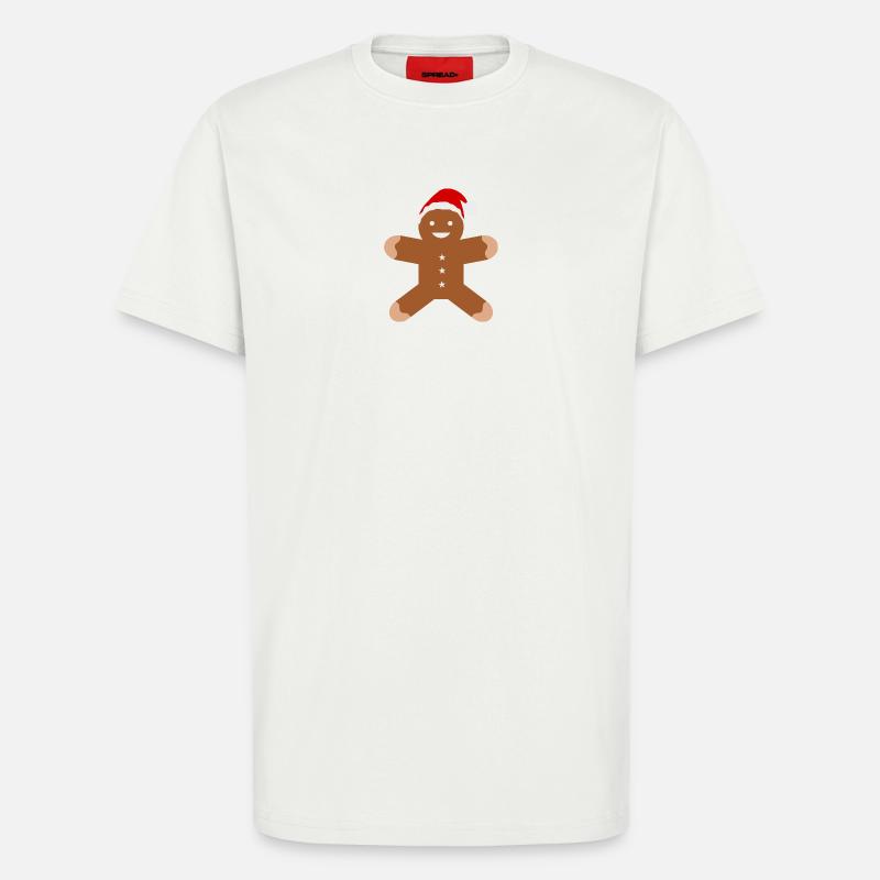 Lebkuchenmann mit Santa-Hut - T-Shirt - made by SPREAD - OFF WHITE