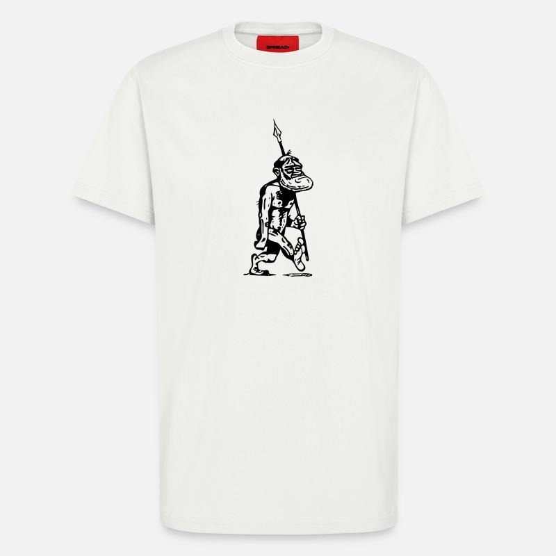 höhlenmensch Vorfahre Menschenaffe Evolution - T-Shirt - made by SPREAD - OFF WHITE