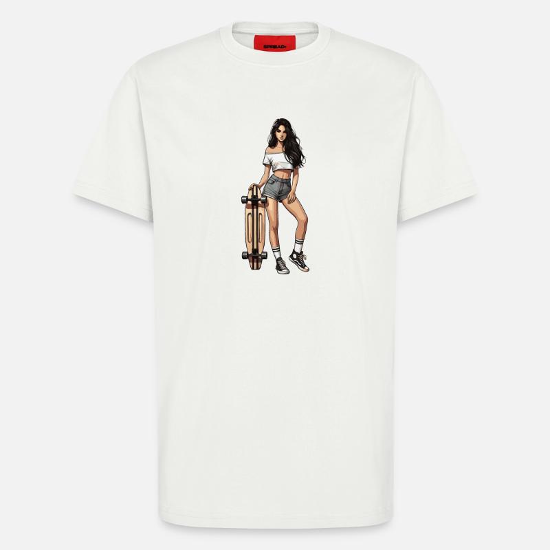 Longboard - T-shirt bio décontracté fabriqué en UE - OFF WHITE