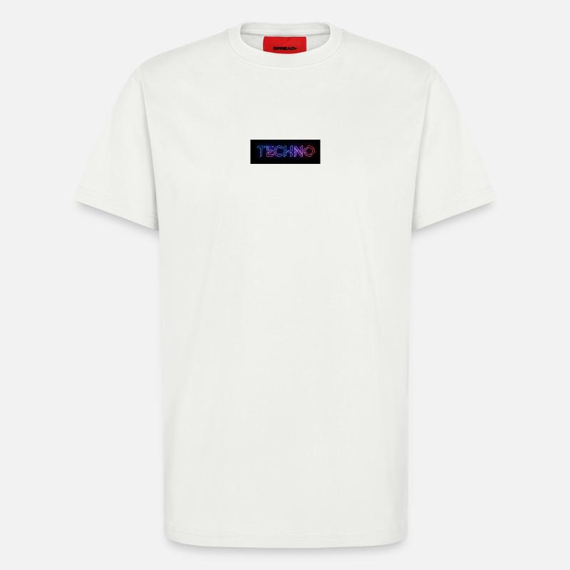 Techno Neon Glitch Text - T-Shirt - made by SPREAD - OFF WHITE