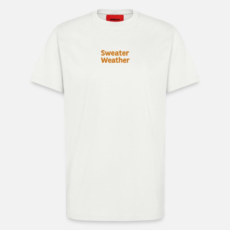 Météo du pull d’automne - T-shirt bio décontracté fabriqué en UE - OFF WHITE