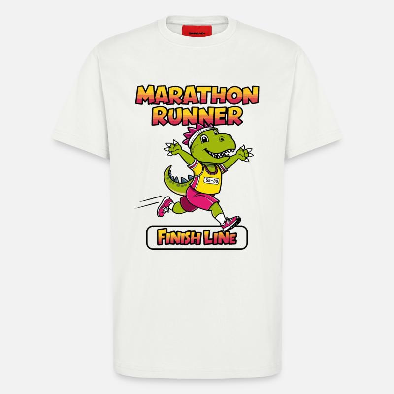 T-Rex Marathon Läufer - T-Shirt - made by SPREAD - OFF WHITE