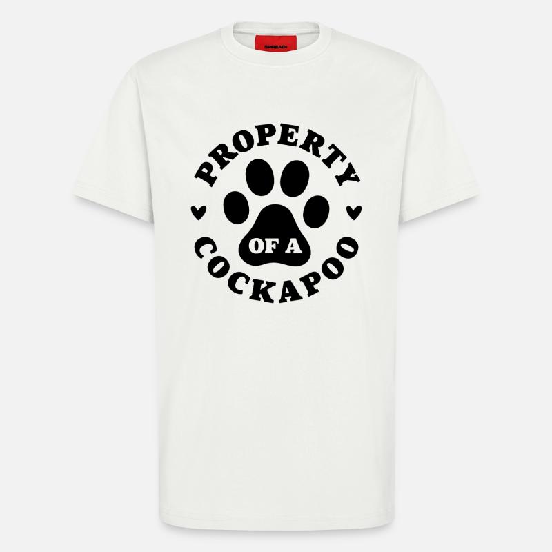 Propriété d’un Cockapoo - T-shirt bio décontracté fabriqué en UE - OFF WHITE