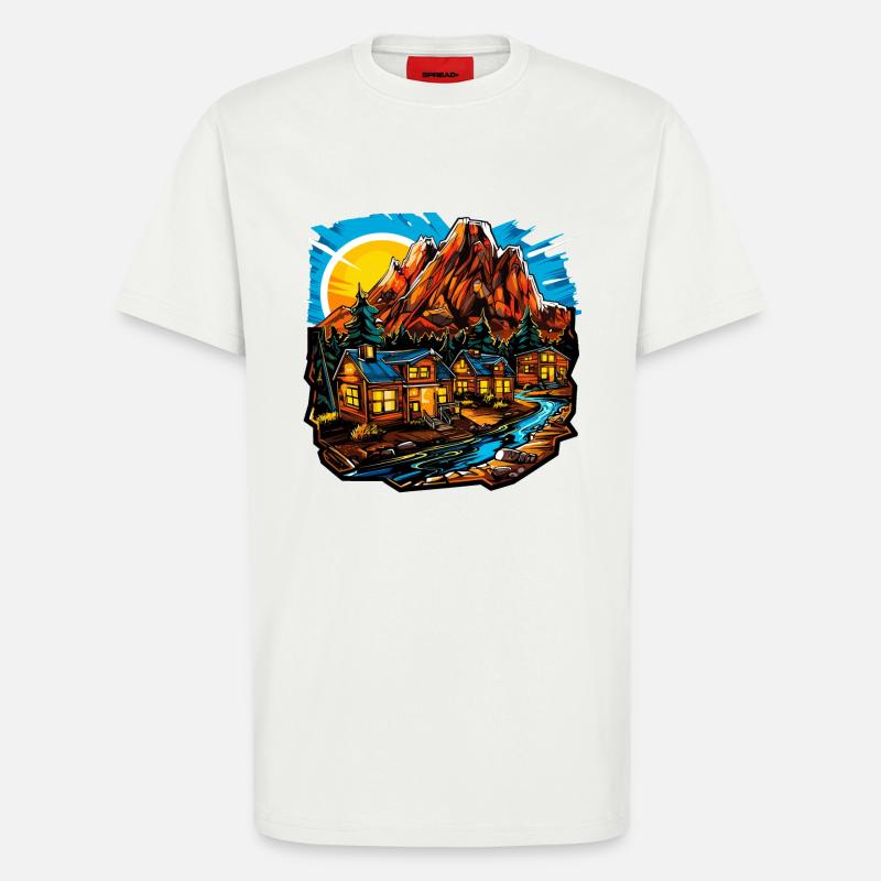 Landschaft - Illustration - T-Shirt - made by SPREAD - OFF WHITE