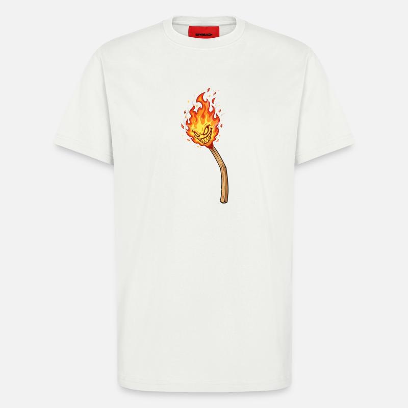 Lodernder Flammenkobold - T-Shirt - made by SPREAD - OFF WHITE