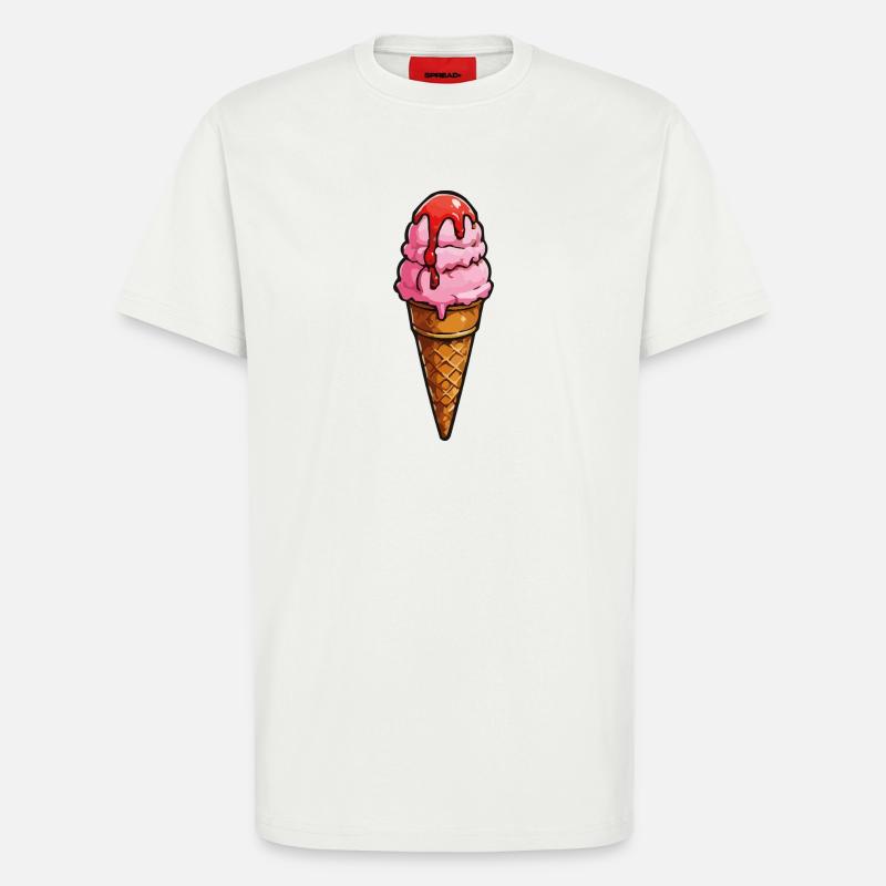 Cartoon Eiscreme Rosa Kugeln Sirup - T-Shirt - made by SPREAD - OFF WHITE
