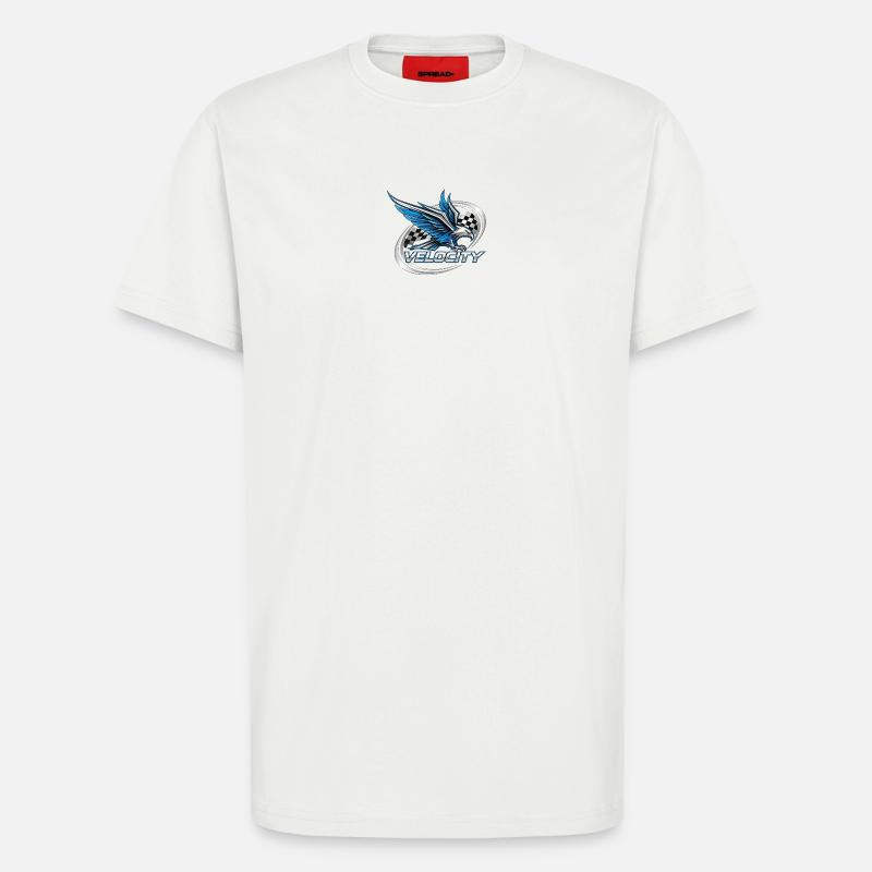 Conception Speed Eagle Racing - T-shirt bio décontracté fabriqué en UE - OFF WHITE