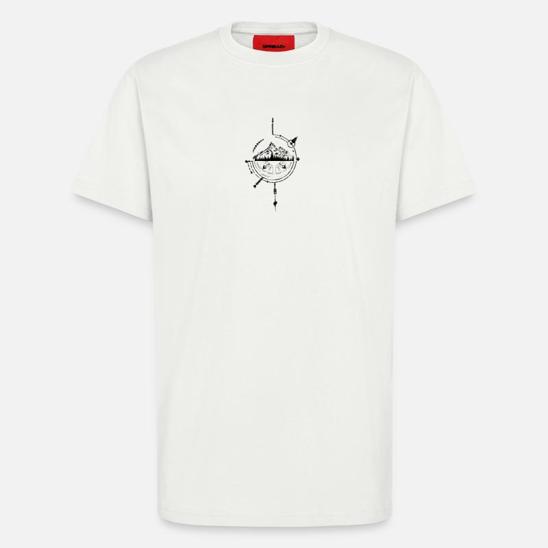 Kosmischer Kompass Kunstdesign - T-Shirt - made by SPREAD - OFF WHITE