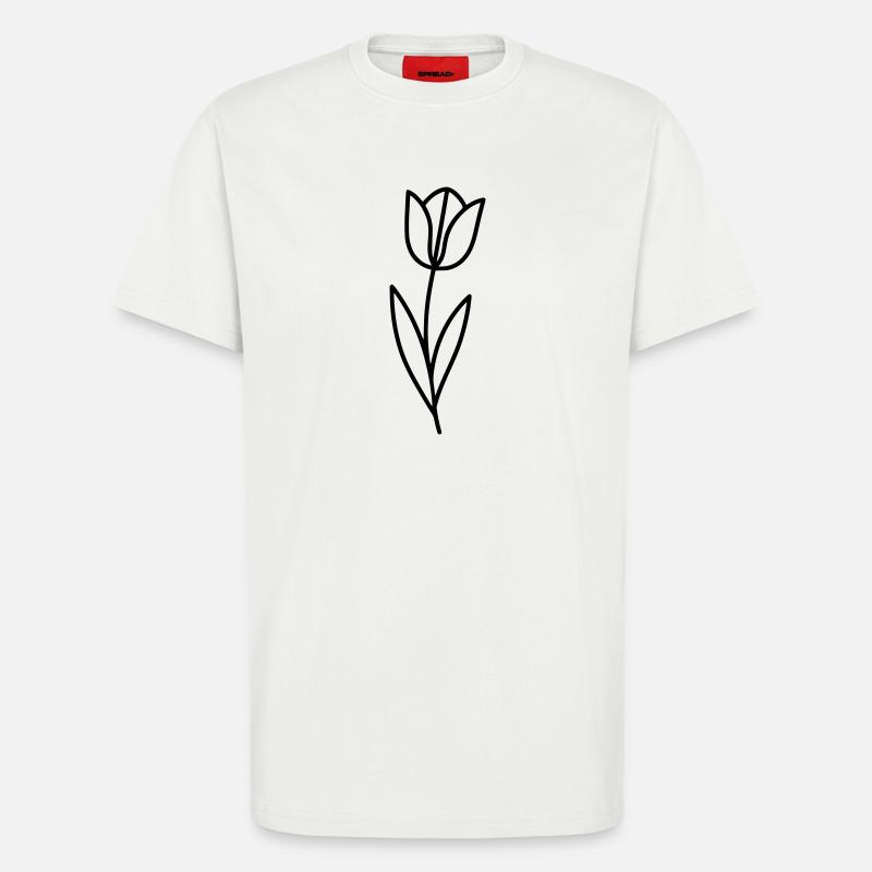 Aperçu printanier des fleurs de tulipe - T-shirt bio décontracté fabriqué en UE - OFF WHITE