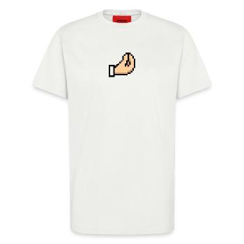 Pixel main curseur design Italia - T-shirt bio décontracté fabriqué en UE - OFF WHITE - Devant - Alina (178cm) & Michal (187cm)