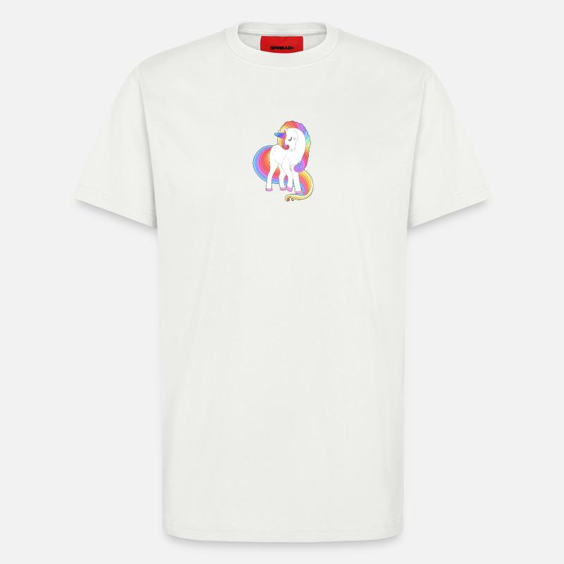 Verzaubertes Regenbogenmähnen-Einhorn - T-Shirt - made by SPREAD - OFF WHITE