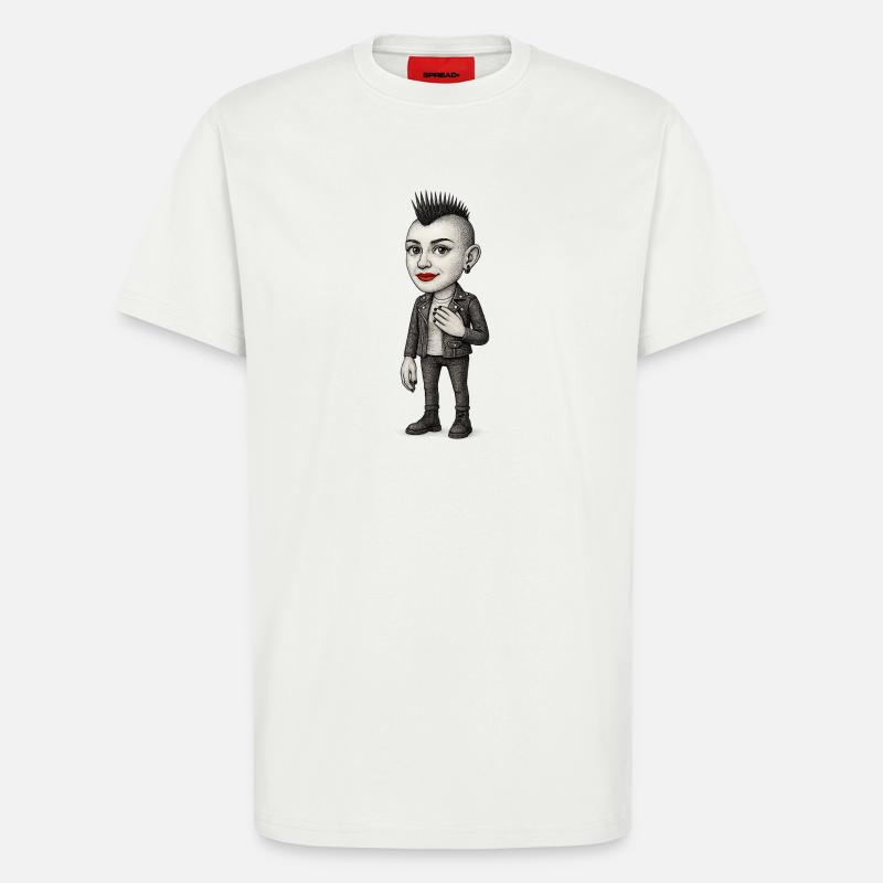 Mohawk Punker - T-shirt bio décontracté fabriqué en UE - OFF WHITE