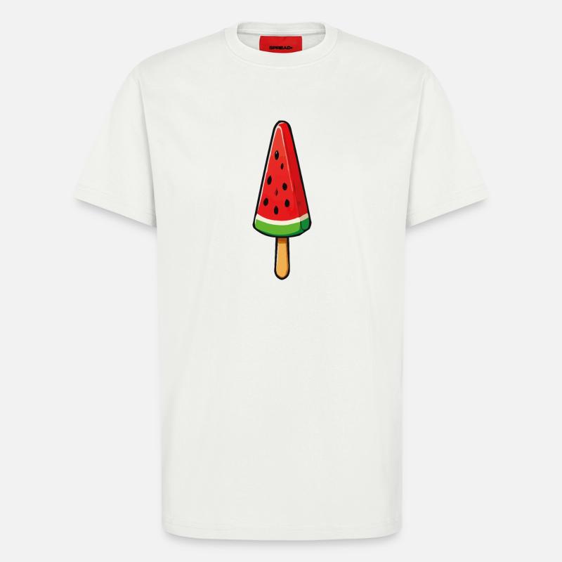 Glaces à la pastèque - T-shirt bio décontracté fabriqué en UE - OFF WHITE