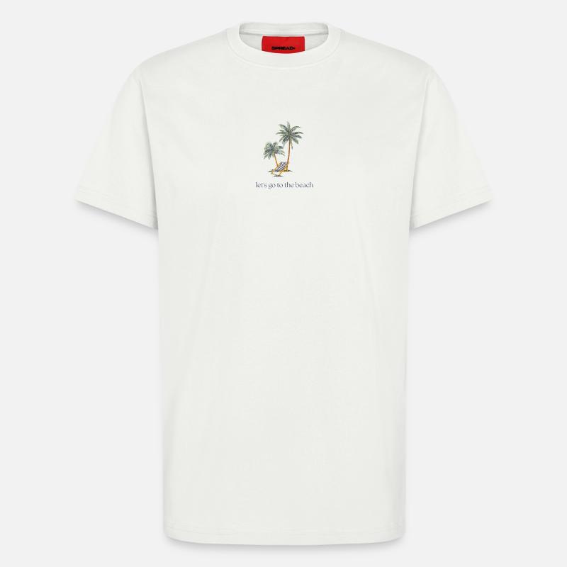 Allons à la plage - T-shirt bio décontracté fabriqué en UE - OFF WHITE