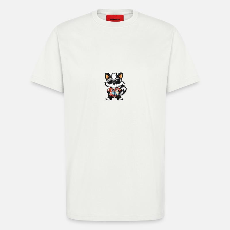 Skunk Cool Été - T-shirt bio décontracté fabriqué en UE - OFF WHITE