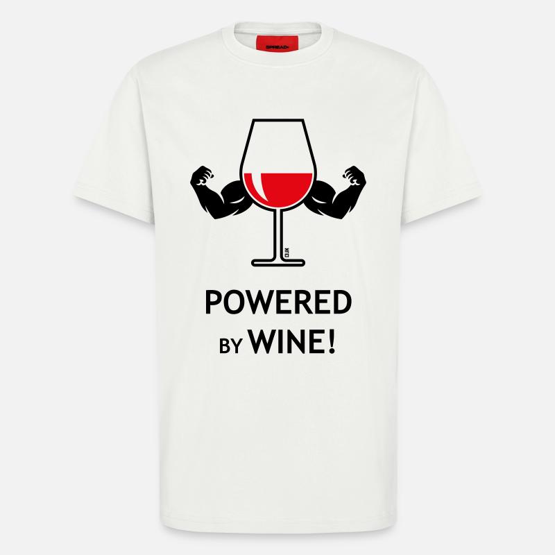 Powered By Wine! - T-Shirt - made by SPREAD - OFF WHITE