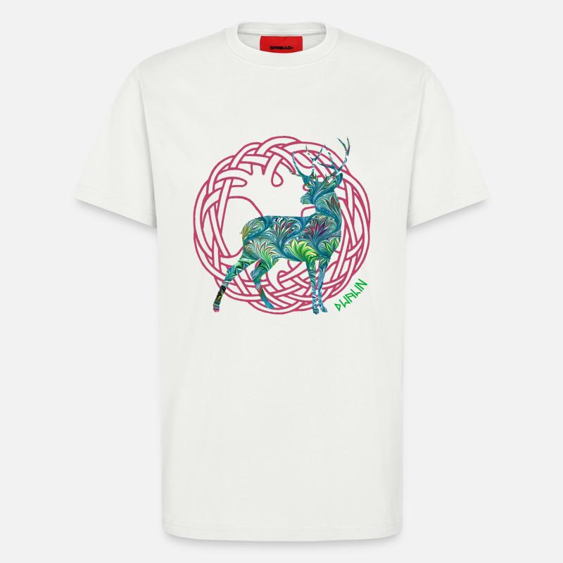 hirsch dwalin e 115 - T-shirt bio décontracté fabriqué en UE - OFF WHITE