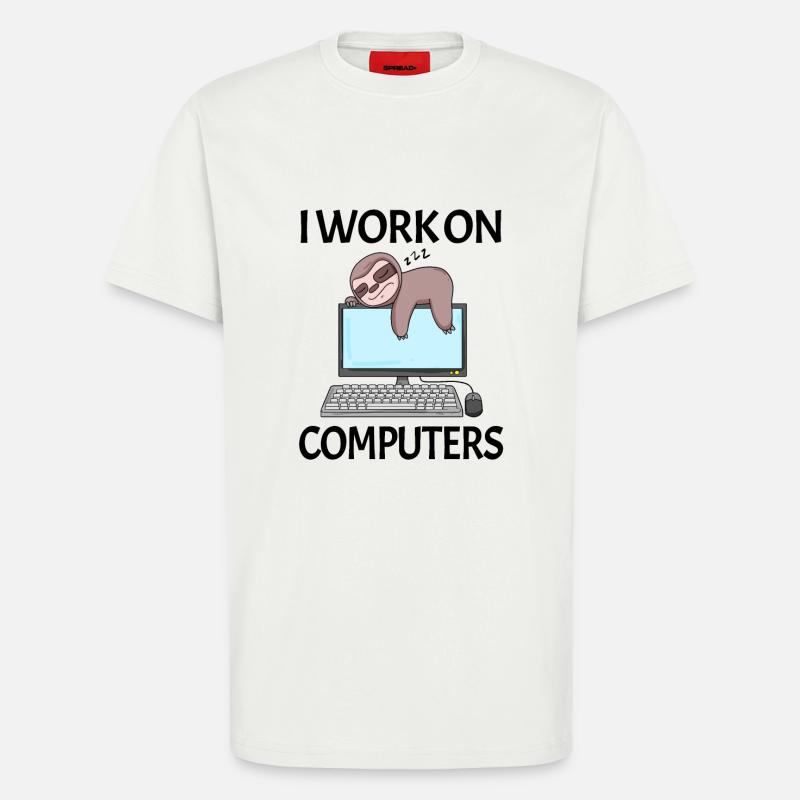 Computer Nerd Programmeur Homme Cadeau - T-shirt bio décontracté fabriqué en UE - OFF WHITE