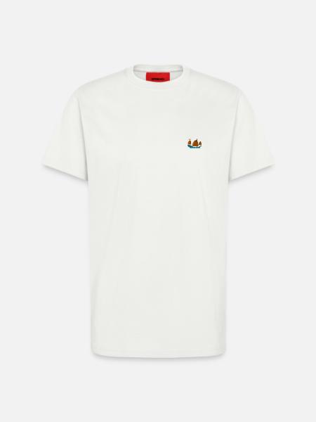 Voilier - T-shirt bio décontracté fabriqué en UE - OFF WHITE