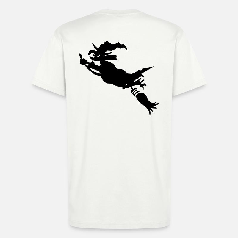 Witch with broom funny - T-Shirt - made by SPREAD - OFF WHITE